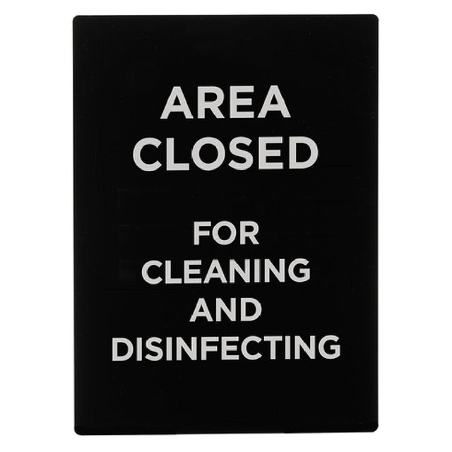 Winco SGN-807 Informational Sign 8-1/2"W X 11-1/2"H "Area Closed For Cleaning & Disinfecting"