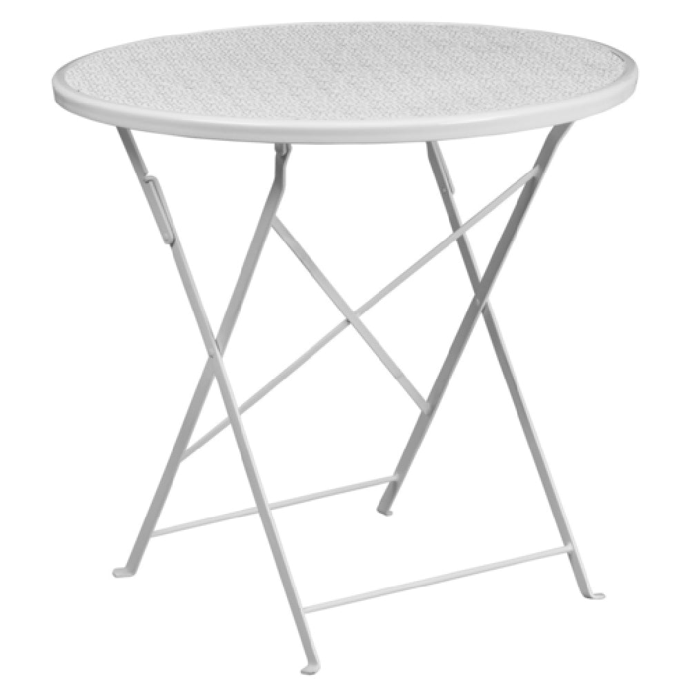 Flash Furniture CO-4-WH-GG Folding Patio Table 30" Dia. X 28"H Round