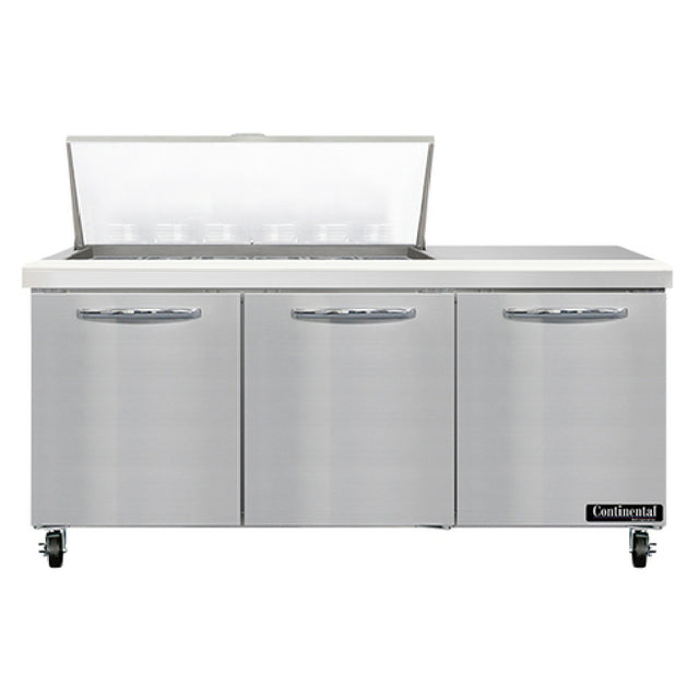 Continental Refrigerator SW72N18M Mighty Top Sandwich Unit 72"W 20.6 Cu Ft Capacity