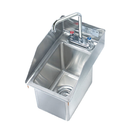 Krowne HS-1025 Drop-In Hand Sink 10"W X 16"D X 15"H OA 8" Wide X 12" Front-to-back X 10" Deep Compartment