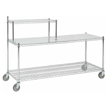 Hubert 71593 - Breakfast Cart, 3-shelf, 36"L X 14"W X 14-1/2"H Top Shelf