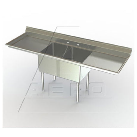 AERO Manufacturing MF2-2020-20LR Economy Sink Two Compartment 83"W X 26"D X 39-1/2"H