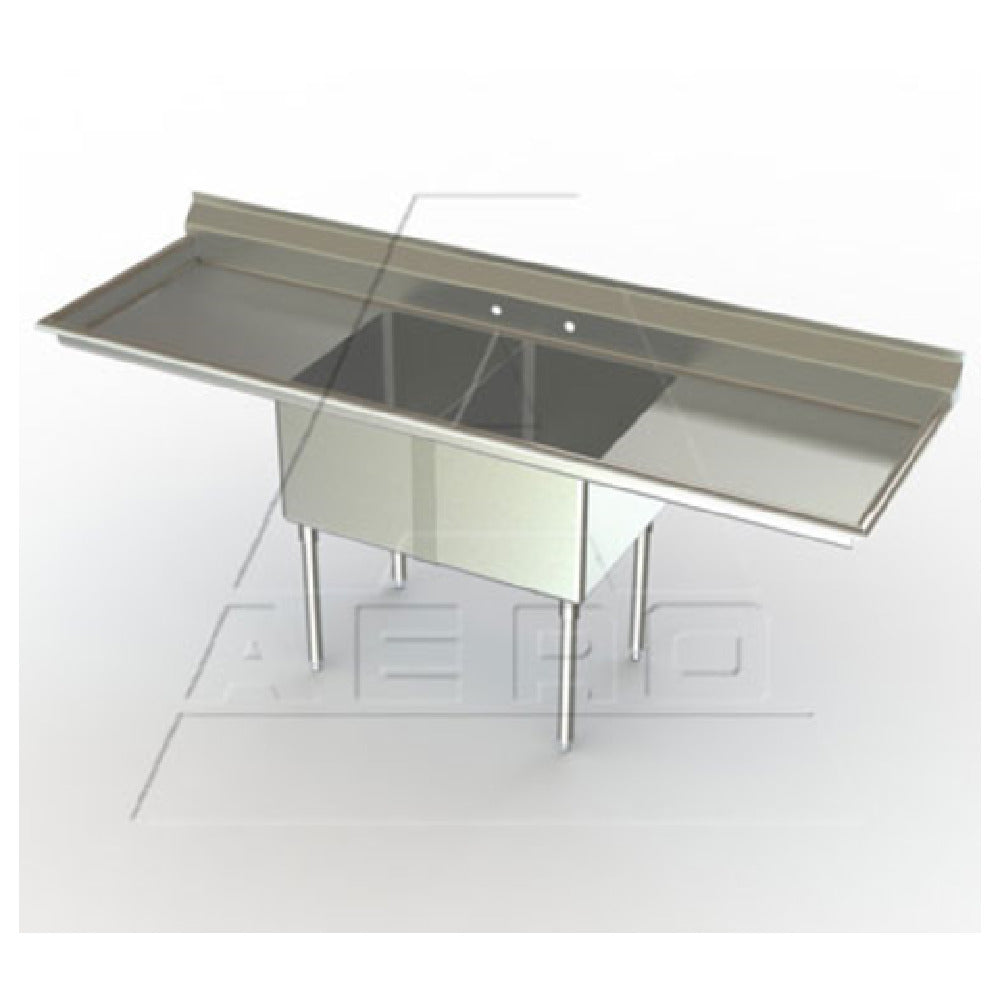 AERO Manufacturing MF2-3020-20LR Economy Sink Two Compartment 83"W X 36"D X 39-1/2"H