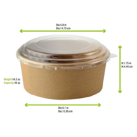 PacknWood 210PC481K - To Go Container, 16 Oz., 5.8" Dia. X 1.75"H