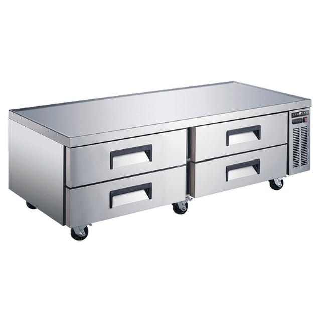 Spartan SCB-72 Refrigerated Chef Base 72.5"W Side Mounted Self-contained Refrigeration