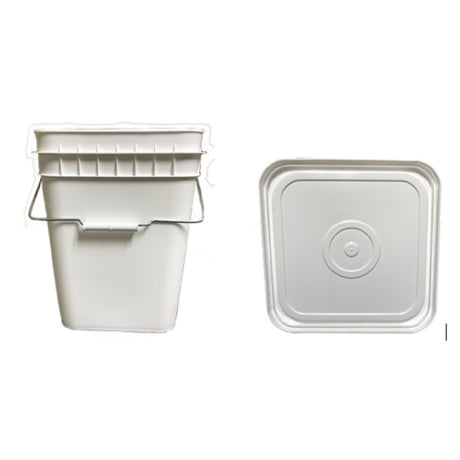 Buccaneer Container Corp 2006512010 (Buccaneer) Square Bucket With White Lid White (4) Gallon (custom Printed) (6 Each Per Case)