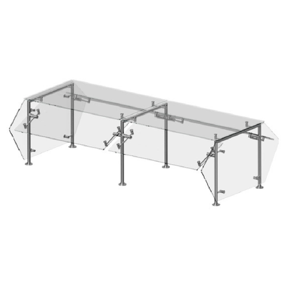 Premier Metal & Glass TMIR-A CHOICE™ Adjustable Self-Service Sneeze Guard Double Sided Guard With Top Shelf
