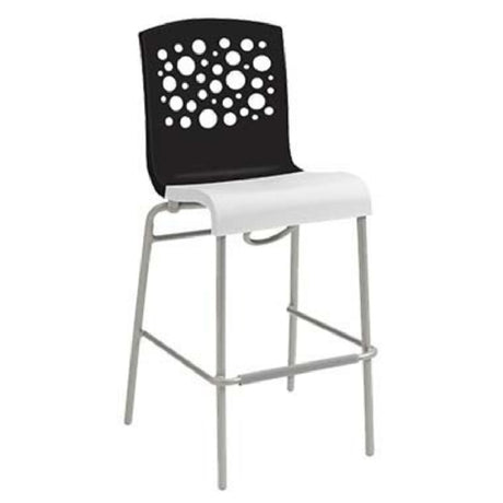 Grosfillex US838017 Tempo Stacking Barstool Resin Back With Circle Cutout Resin Seat