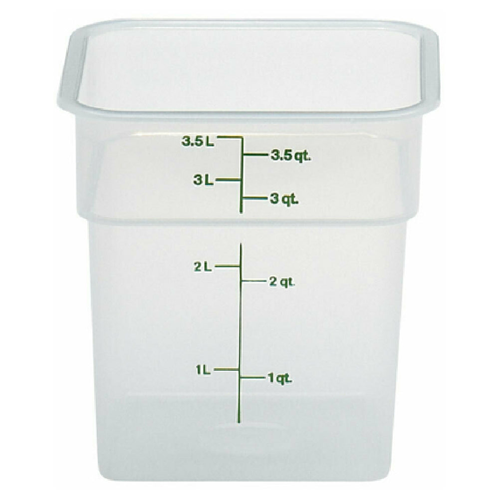 Cambro 4SFSPP190 CamSquare® Food Container 4 Qt. 7-1/4"L X 7-1/4"W X 7-3/8"H