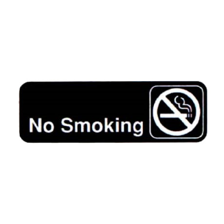 Vollrath 4513 No Smoking Sign 3" X 9" White On Black