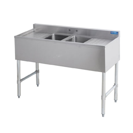 Sapphire Manufacturing SMBS-2D Underbar Sink Two Compartment 10"x14"x10" Compartments