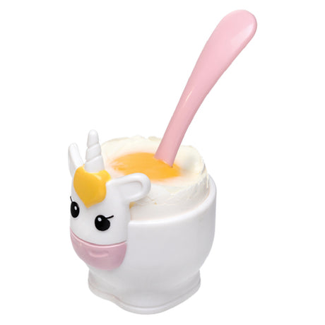 Harold Import Co. 16002 Joie Unicorn Egg Cup & Spoon Plastic BPA Free (carded)