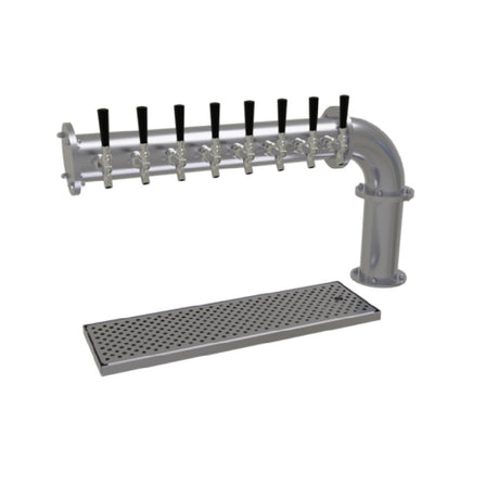 Glastender PC-8-SS Pipe Cantilever Draft Dispensing Tower Countertop (8) Stainless Steel Faucets (handles Not Included)