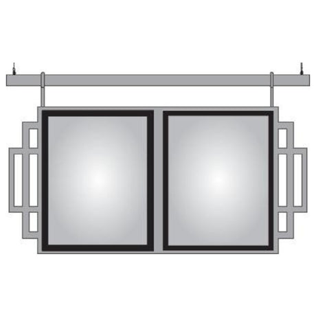 Hubert 67452 - Expressly HUBERT® Sintra Plastic Matte Silver Hanging Mount Menu Board Double Pocket Square - 15 3/4"L X 13 1/4"H