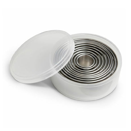 Harold Import Co. 22144 Mrs. Anderson's Baking® Round Cookie Cutter Set 10 Graduated Cutters (11.51.7522.52.7533.253.53.75" X 1") In A Reusable Storage Container