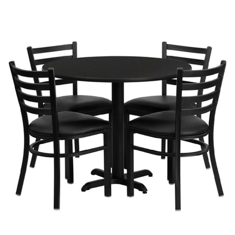 Flash Furniture HDBF1029-GG Table And Chair Set Includes (1) 36" Dia. X 30"H Table