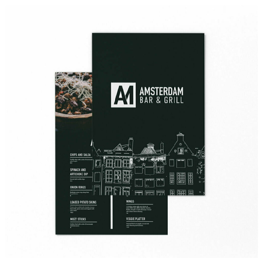 Risch SYNTHETIC-MENU-8.5X11-2V Tear-Proof & Waterproof Menu 8-1/2" X 11" 2 View