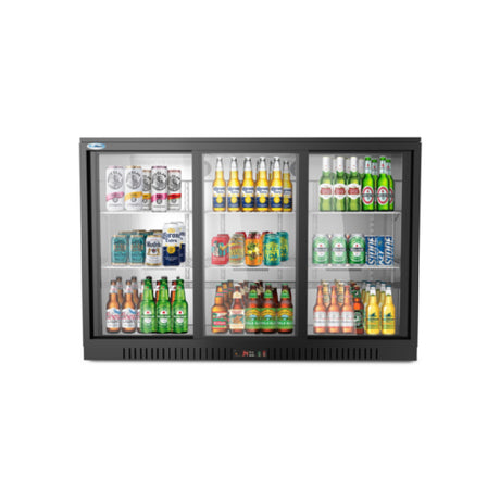 Koolmore BC-3DSL-BK Back Bar Refrigerator Three-section 53-1/10"W X 20-1/2"D X 35-2/5"H