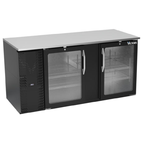 Victory VBB68HC-G-B - Back Bar Refrigerator, Two-section, 68"W X 29-11/16”D X 34"H