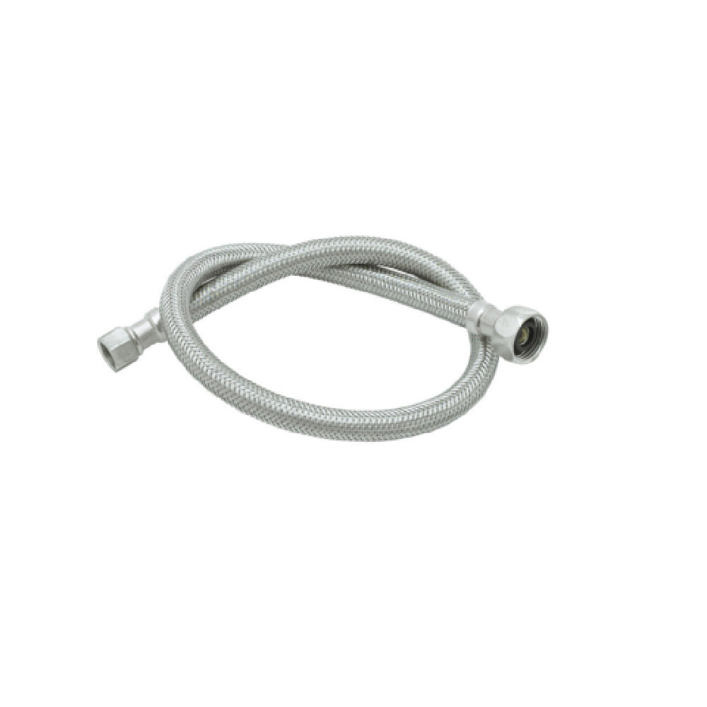 T&S Brass 017420-45TL Hose 24" Flexible Tin Lined Supply Hose With 3/8" Compression Female Swivel Nut Inlet