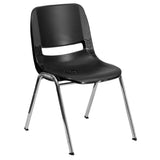 Flash Furniture RUT-14-BK-CHR-GG Hercules Series Student Shell Stacking Chair 440 Lb. Weight Capacity