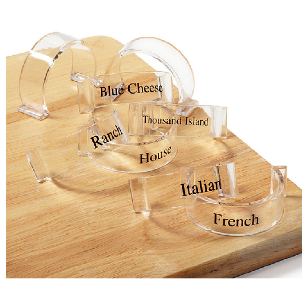 GET Enterprises CLIPS-8-CL Salad Dressing Bottle Clips (6) Pre-labeled: Blue Cheese Thousand Island