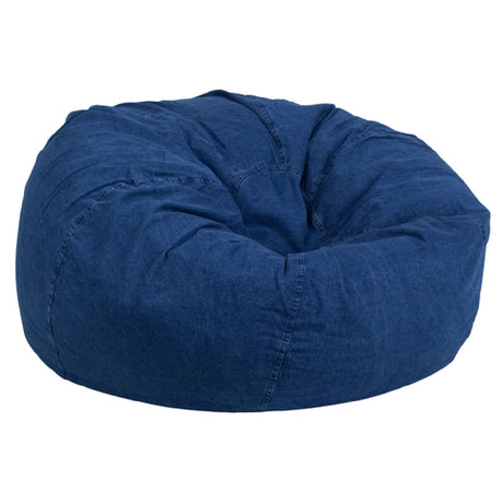 Flash Furniture DG-BEAN-LARGE-DENIM-GG Bean Bag Chair Oversized Removable Slip Cover