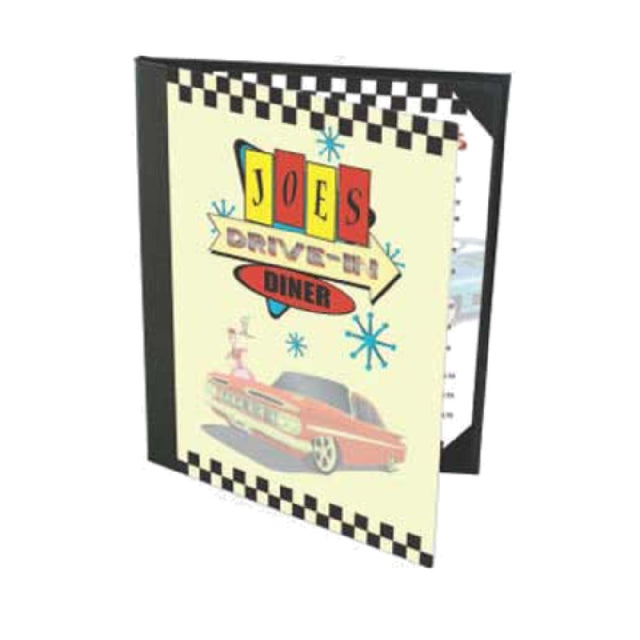 Menu Solutions PR40B Menu Cover Holds 5-1/2" X 11" Inserts Triple Panel Booklet With 4 Views