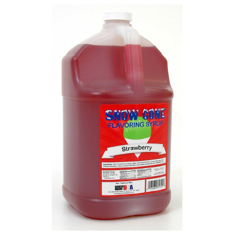 Winco 72006 Benchmark Snow Cone Syrup 1 Gallon Strawberry