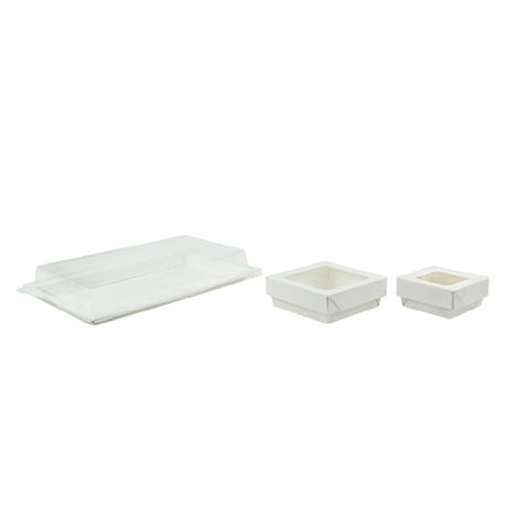 PacknWood APUKRAYWH2 - VIP Set, Includes: (2) White Sugarcane Tray - Atlas 1/2 - 10.7 X 7.5 X 0.75in - 100 Pcs (210APUTRP12)