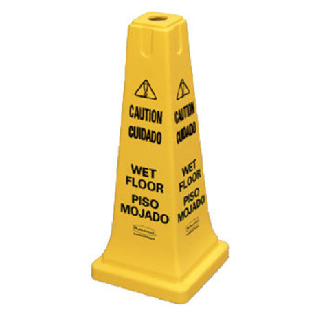 Rubbermaid FG627777YEL - Safety Cone, "Caution Wet Floor", 10-1/2"L X 10-1/2"W X 25-3/4"H