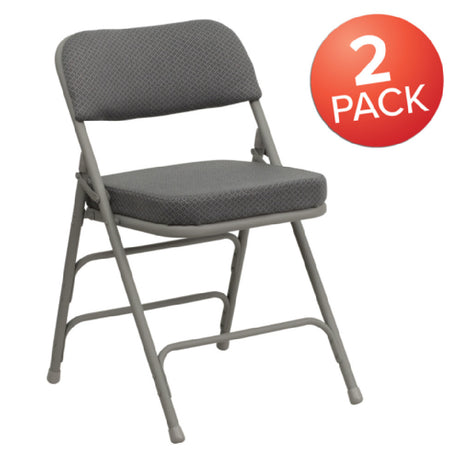 Flash Furniture 2-HA-MC320AF-GRY-GG Hercules Series Premium Folding Chair 300 Lb. Weight Capacity