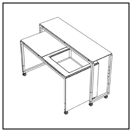 Bauscher Hepp VE-86005 - Venta® Mobile Bar, (set Of Two Tables) On Castors With Integrated Height Adjustment
