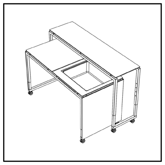 Bauscher Hepp VE-86005 - Venta® Mobile Bar, (set Of Two Tables) On Castors With Integrated Height Adjustment