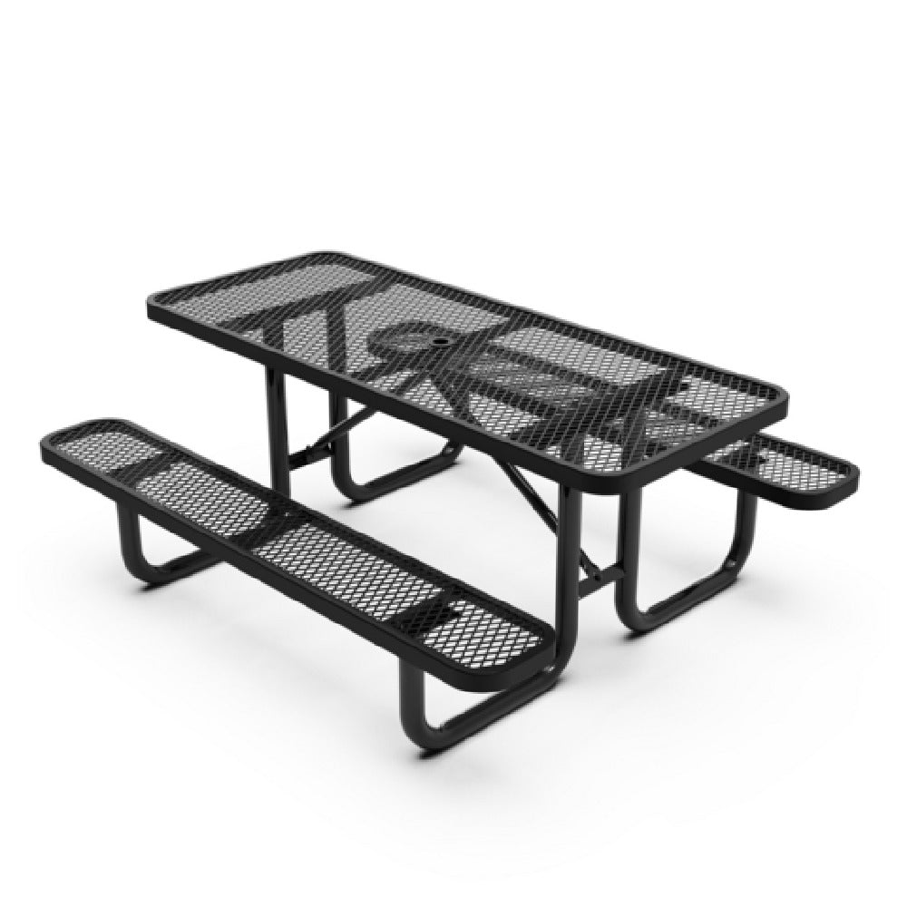 Flash Furniture SLF-EML-72-BK-GG Mantilla Outdoor Picnic Table 6 Ft. Rectangular