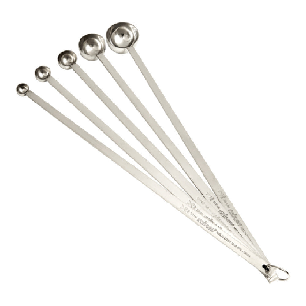 Winco MSLH-5P Measuring Spoon Set 5-Piece 18/8 Stainless Steel