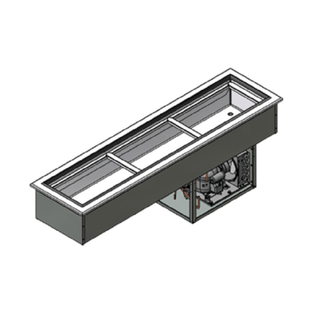 Advance Tabco DISLRCP-3 Slim Series Cold Food Well Unit Drop-in (3) Refrigerated Wells (accommodates Pan Inserts Up To 6-1/4" Deep With Additional Space Below For Cold Air Circulation)