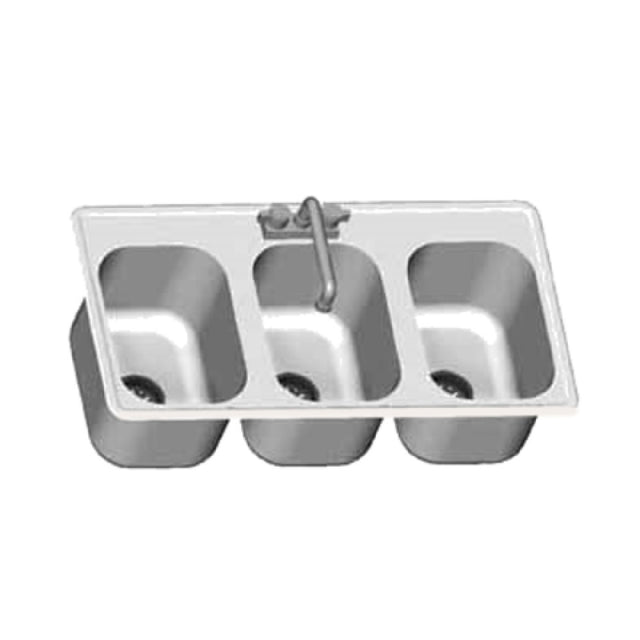 Eagle SR12-14-9.5-3 Self-Rimming Drop-In Sink Three Compartment 12" Wide X 14" Front-to-back X 9-1/2" Deep Bowls