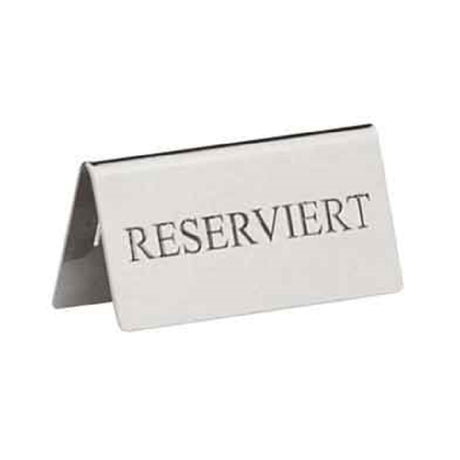 Bauscher Hepp 13.2453.0000 - Sign, 3-1/4"L (82mm) X 1-7/16"H (36mm), "RESERVIERT"
