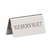 Bauscher Hepp 12.2453.0000 - Sign, 3-1/4"L (82mm) X 1-7/16"H (36mm), "RESERVIERT"