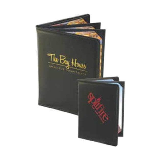Menu Solutions E130BA Menu Cover Holds 4-1/4" X 11" Inserts Triple Panel Continuous With 3 Views