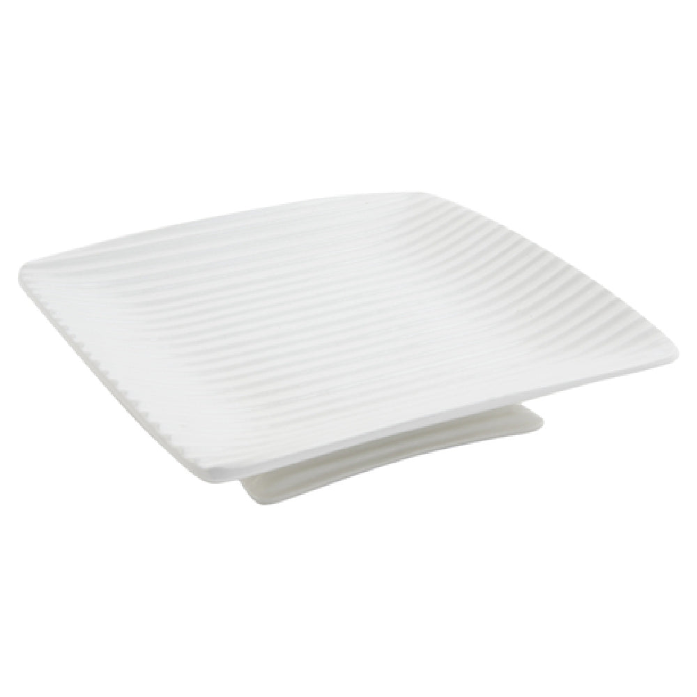 Bon Chef 99189920PWHT Platter 10" X 10" X 1" H Ribbed