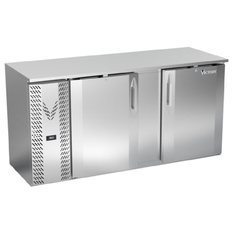 Victory VBBN68HC-S - Back Bar Refrigerator, Two-section, 68"W X 26-1/8"D X 34"H