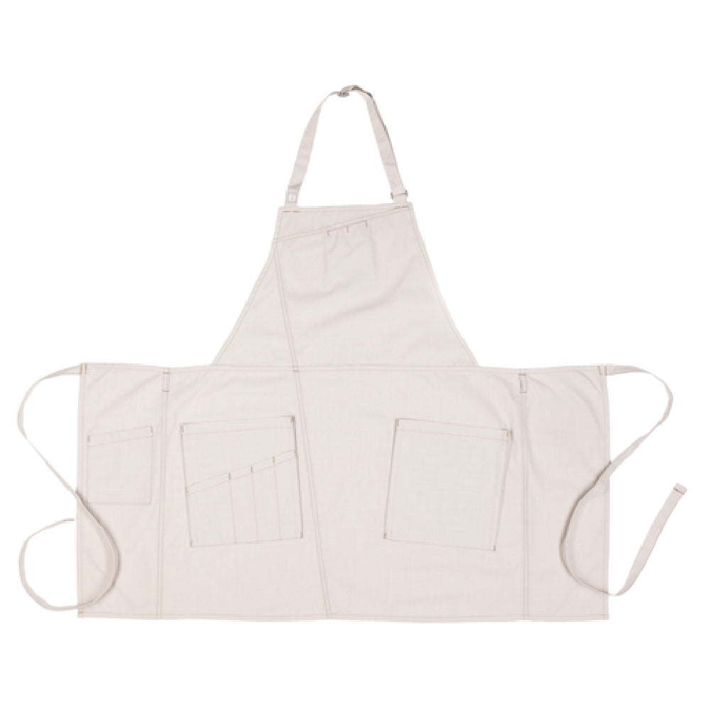 Chef Works ABN02-NAT-0 Medford Bib Apron 30-1/2"L X 38"W Adjustable Neck Buckle