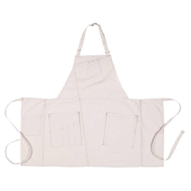 Chef Works ABN02-NAT-0 Medford Bib Apron 30-1/2"L X 38"W Adjustable Neck Buckle