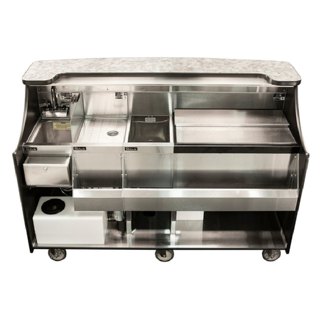 Perlick MOBS-66TS-S Mobile Bar With Hand Sink 66" Total Bartending Width