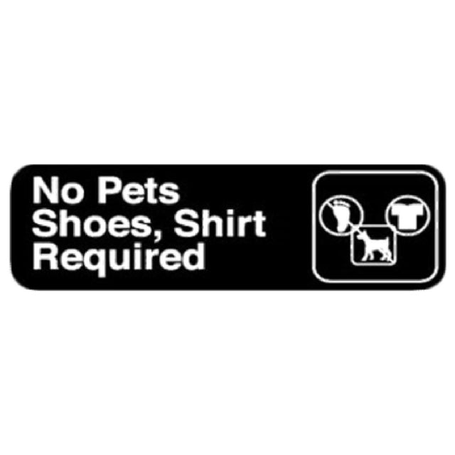 Royal Industries ROY 394523 Sign 3" X 9" "No Pets