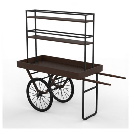 Steelite MGCCNT01DPXX Mogogo Cantine Cart With Shelves Dark With Copper Wheels