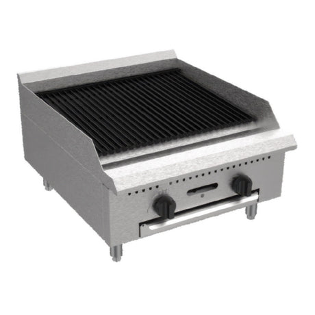 Serv-Ware SCBS-24-SA - Serv-Ware - Gas Cooking - 24” Wide Radiant Broiler - Natural Gas - (2) 30,000 BTU Stainless Steel "U" Shaped Burners