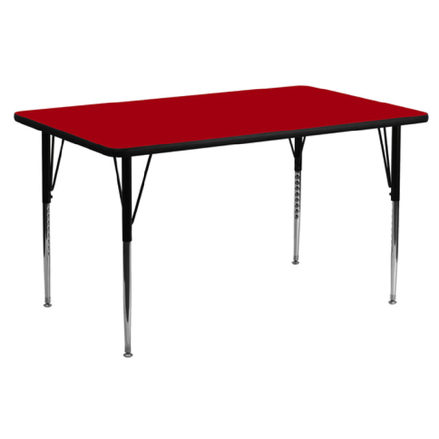 Flash Furniture XU-A3072-REC-RED-T-A-GG Activity Table 72"W X 30"D X 21-1/8" To 30-1/8" Adjustable Height